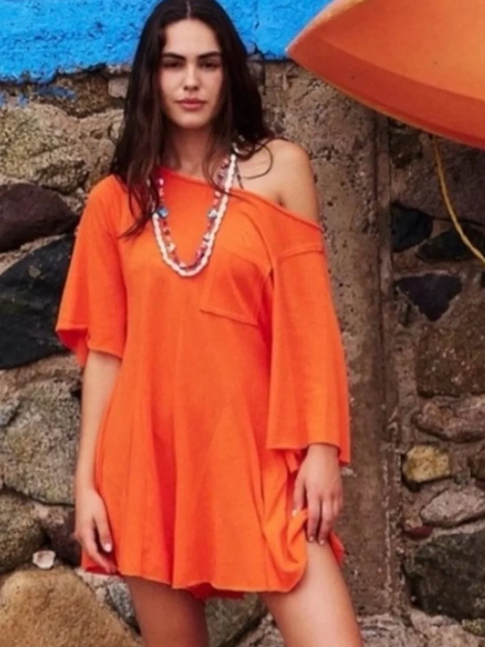 Free people beach Mona Orange romper